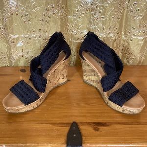 Montego Bay Club Black Wedge Sandals